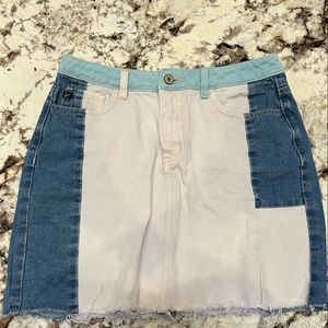 Multi color patches Jean skirt